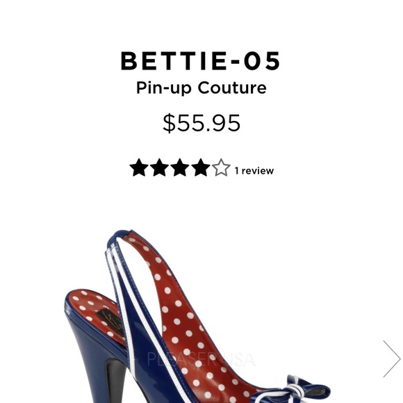 Navy Blue Pin Up Couture heels (never worn) - Picture 6 of 6